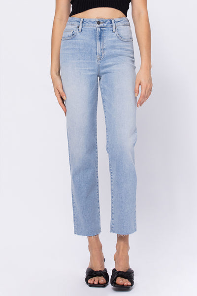 TRACEY SUPER LIGHT WASH CLEAN CROPPED STRAIGHT JEAN