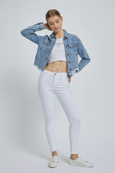 Outlet Hidden Jeans Cropped Denim Jacket