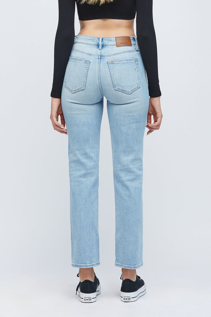 [TRACEY] Light Wash Distressed Stretch Straight