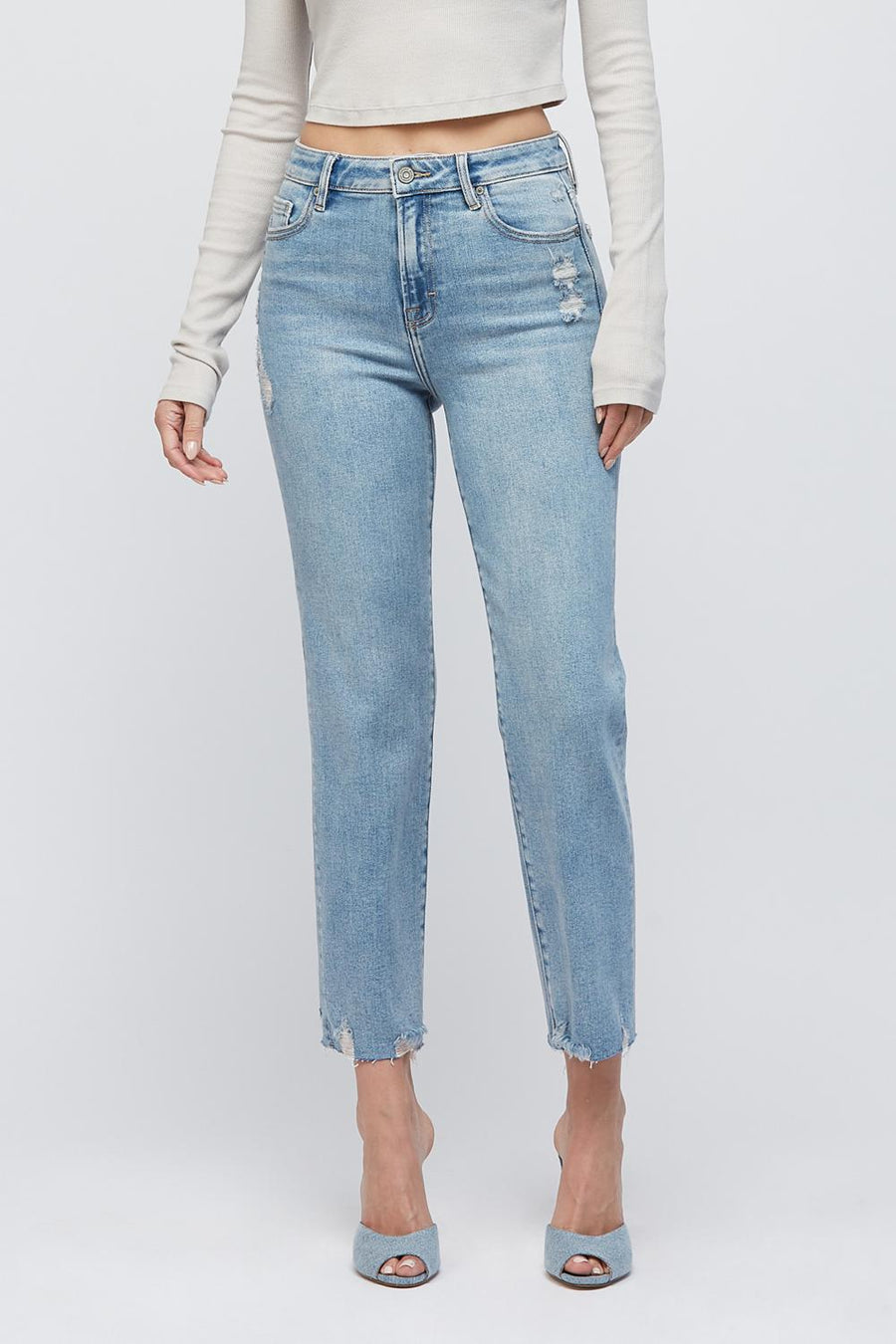 [TRACEY] MEDIUM LIGHT GRINDED CROPPED STRAIGHT