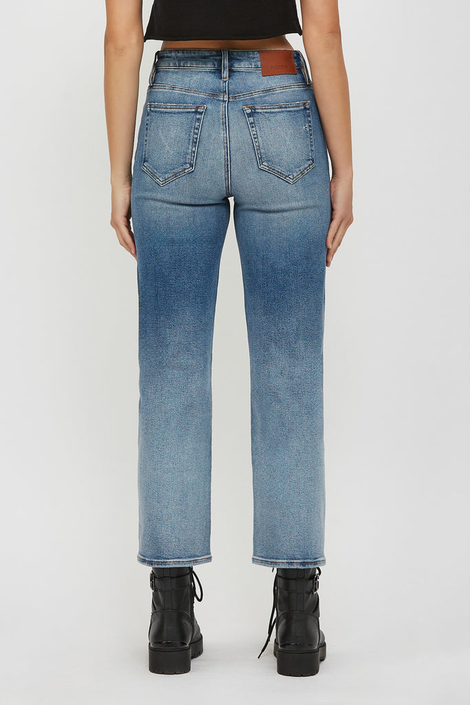 [ELLA] MEDIUM 28" INSEAM DISTRESSED STRETCH WIDE STRAIGHT