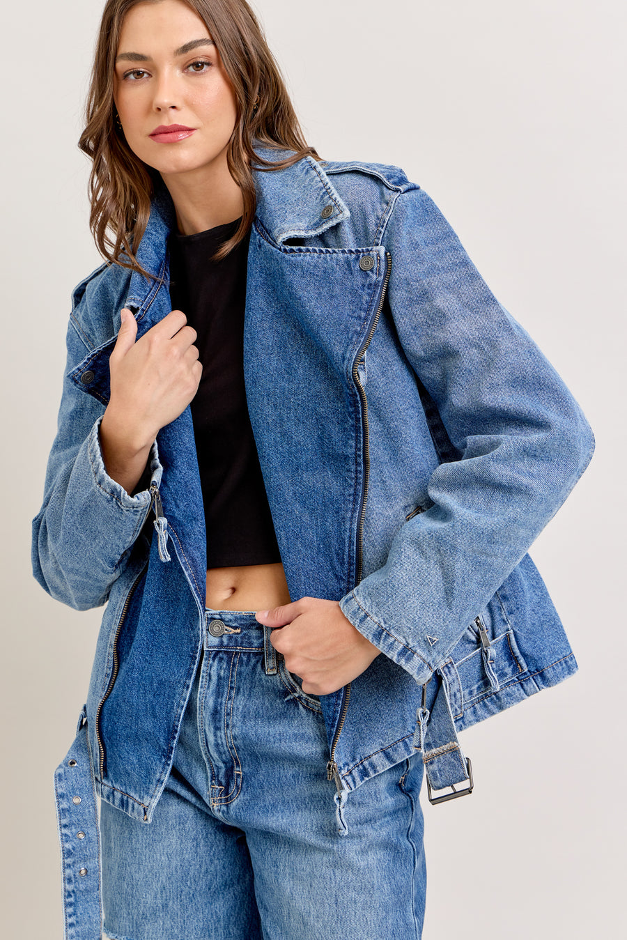 [REBEL] MEDIUM RELAXED BIKER JACKET