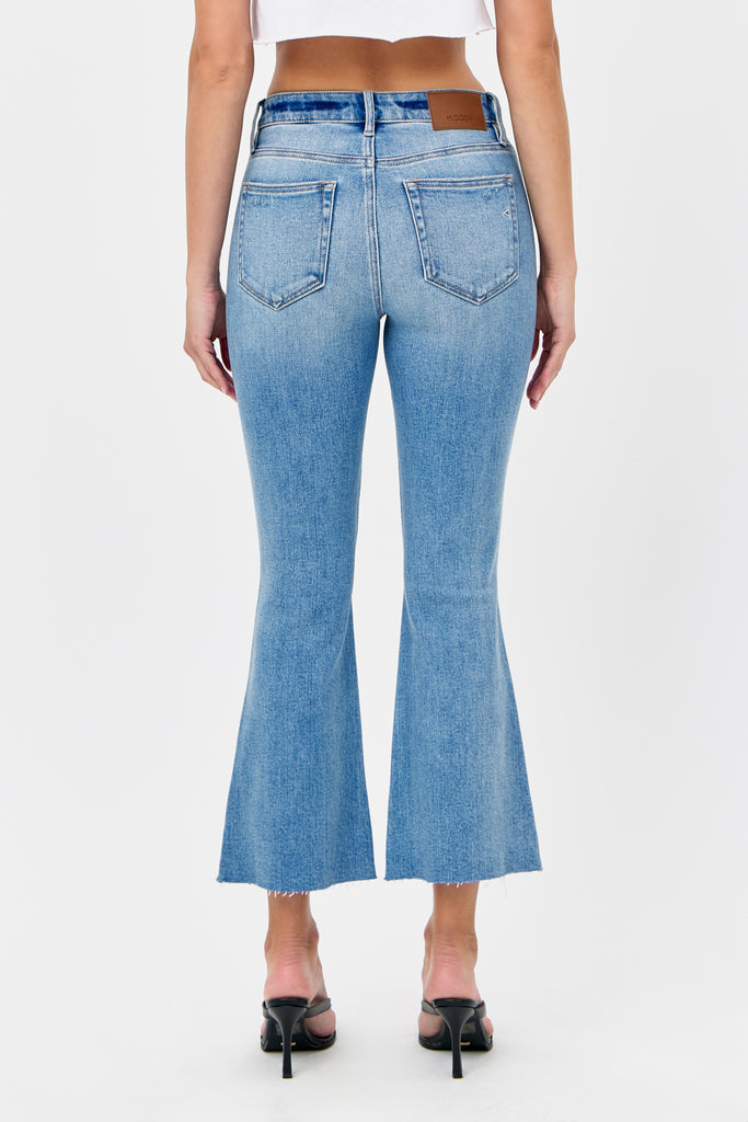 [HAPPI] Medium Light Distressed Cropped Flare