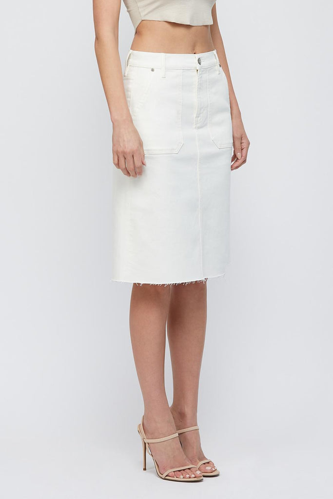 [PEYTONE] Pearl Front Pocket Midi Skirt