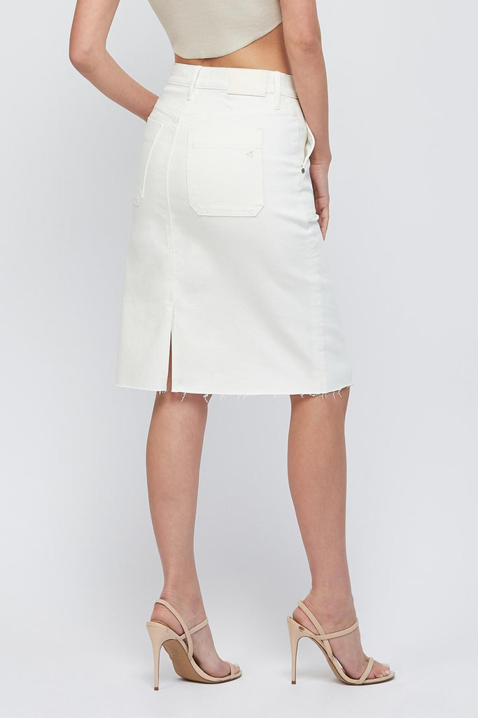 [PEYTONE] Pearl Front Pocket Midi Skirt