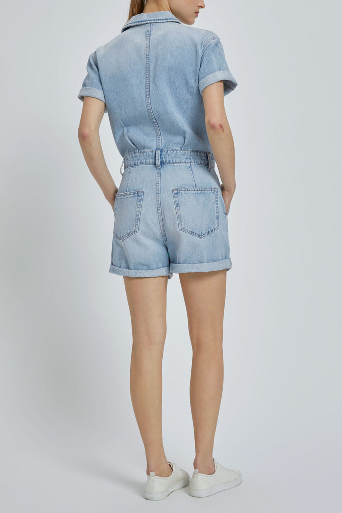 Medium Light Classic Denim Short Romper