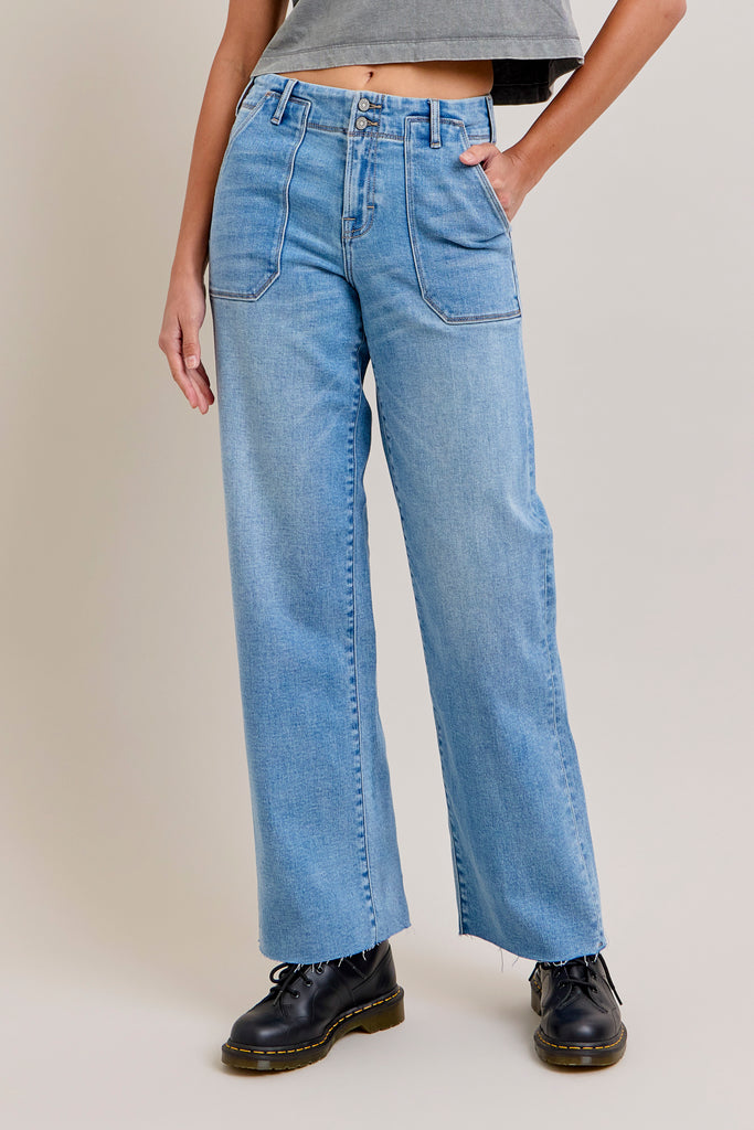 Two fashion button jeans