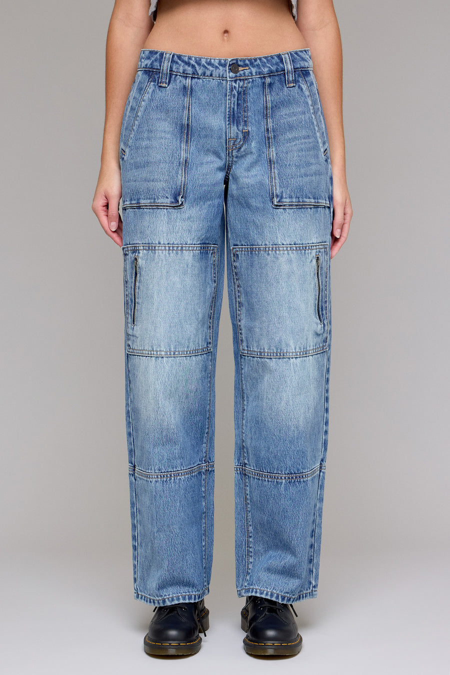 [ALYX] MEDIUM WASH FASHION LOW SLUNG BAGGY JEAN