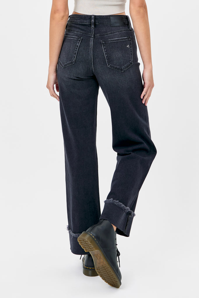 [LOGAN] CHARCOAL WASH CUFFED 32" INSEAM DAD JEAN